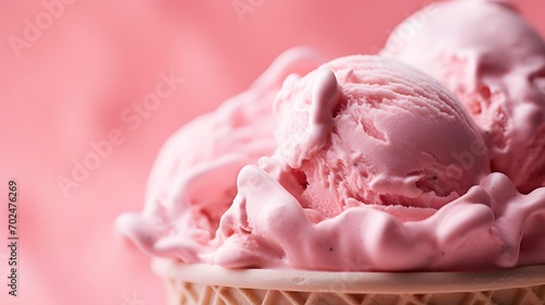 close up of pink ice cream
 photo