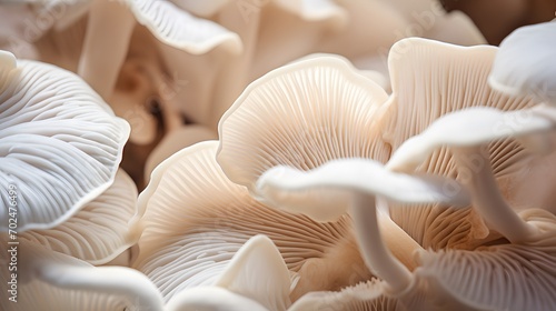 Close up of white colored Oyster mushroom.