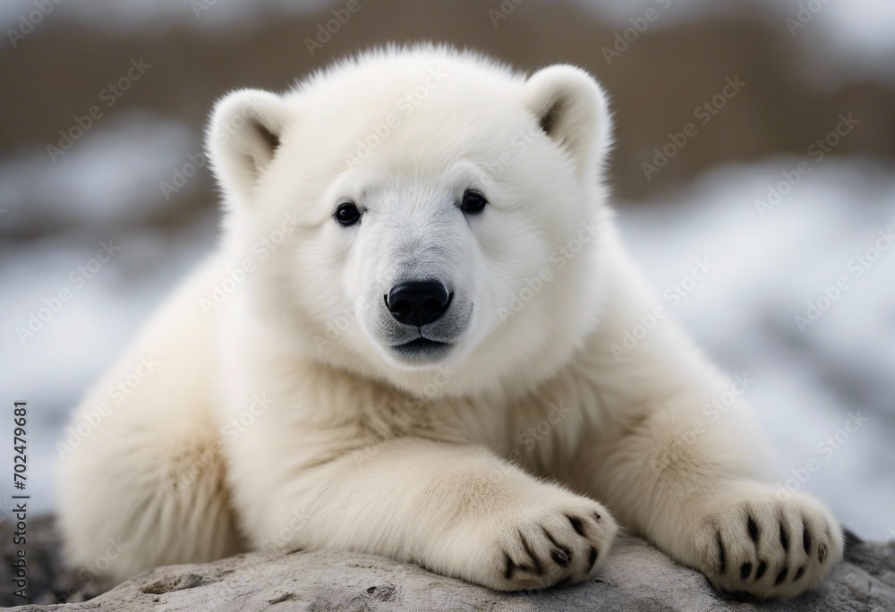 Fototapeta premium Cute little polar bear cub