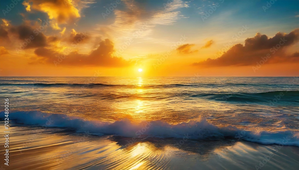 Waves of Luck: Golden Sunset Seascape for Chinese New Year Celebration Waves of Luck: Golden Sunset Seascape for Chinese New Year Celebration