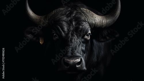 Gorgeous black bull's head