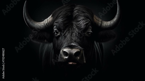 Gorgeous black bull's head