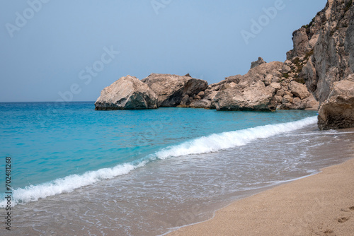 Fototapeta Naklejka Na Ścianę i Meble -  Amazing view of Kathisma Beach at Lefkada, Greece