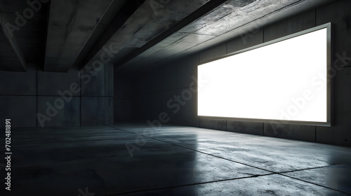 LED wide blank backlight billboard mockup indoor photo