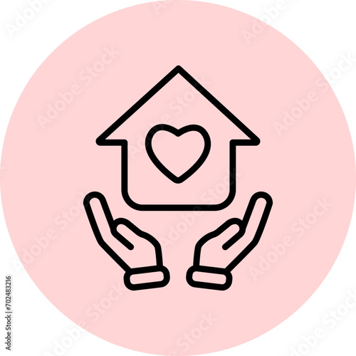 Story Highlights Cover Lifestyle- black symbols on the colorful pink circle - home