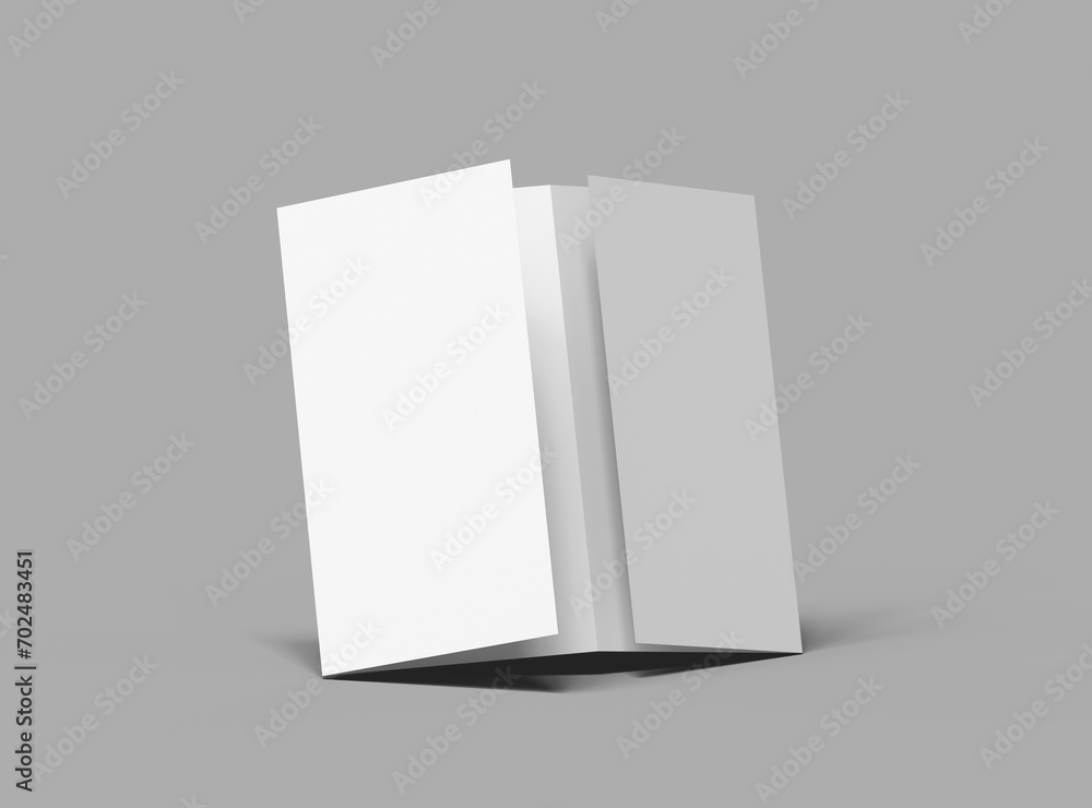 Blank 4-panel accordion fold brochure render to present your design Blank 4-panel accordion fold brochure render to present your design
