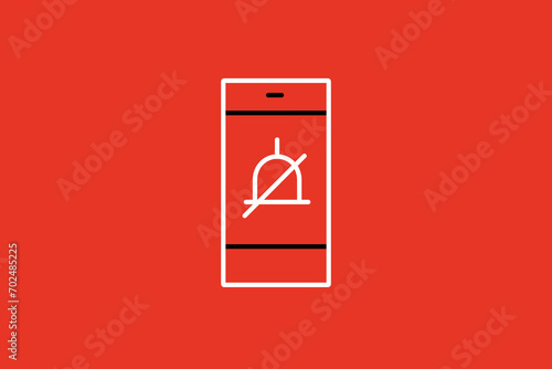 turning off notifications illustration in flat style design. Vector illustration.	