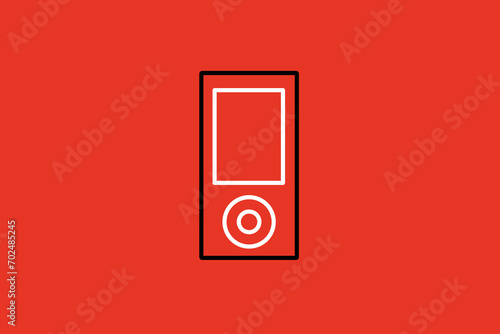 mp3 player illustration in flat style design. Vector illustration.	