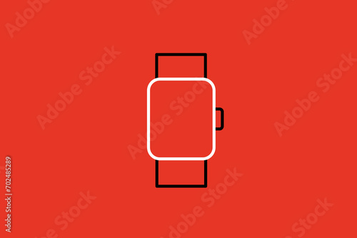 smart watch illustration in flat style design. Vector illustration.	