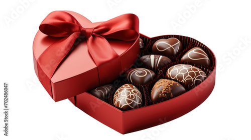 heart shaped box with chocolates isolated © Gustavo