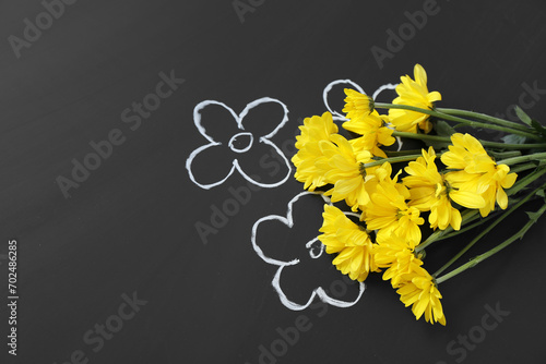 Beautiful flowers on black ...