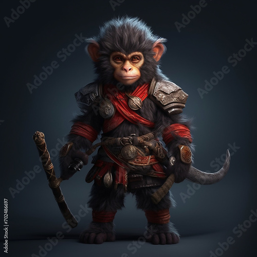 Game character warrior monkey