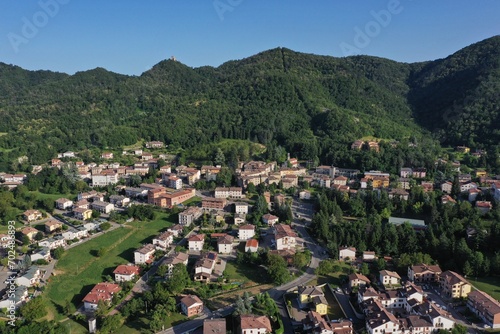 aerial view of the village of Carpineti on the hills of Reggio Emilia, Italy photo
