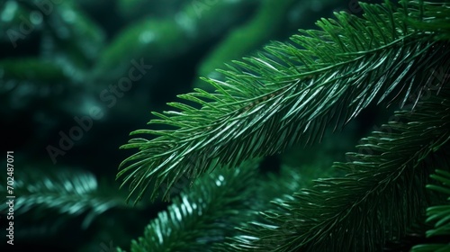 fir-tree green branches close, 4k, photorealistic --no cones, berries - generative ai