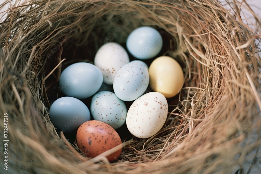 easter eggs in a nest easter eggs in a nest