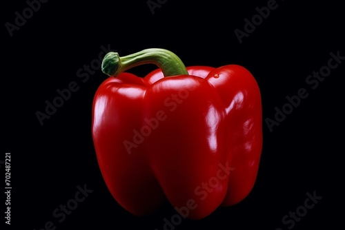 red bell pepper on black