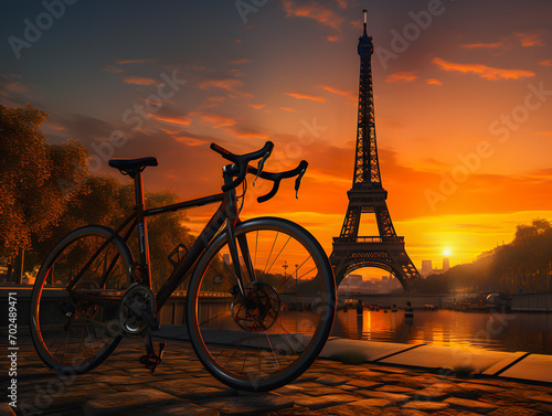Olympic Games in Paris 2024. Cycling. Olympic discipline Generative AI © Daniel