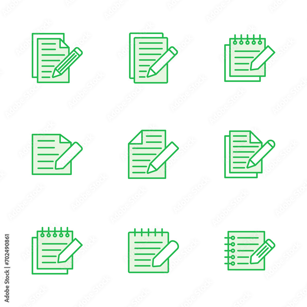 Note icon set. notepad icon vector Note icon set. notepad icon vector