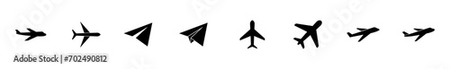 Plane icon set. Airplane icon vector. Flight transport symbol. Travel illustration. Holiday symbol
