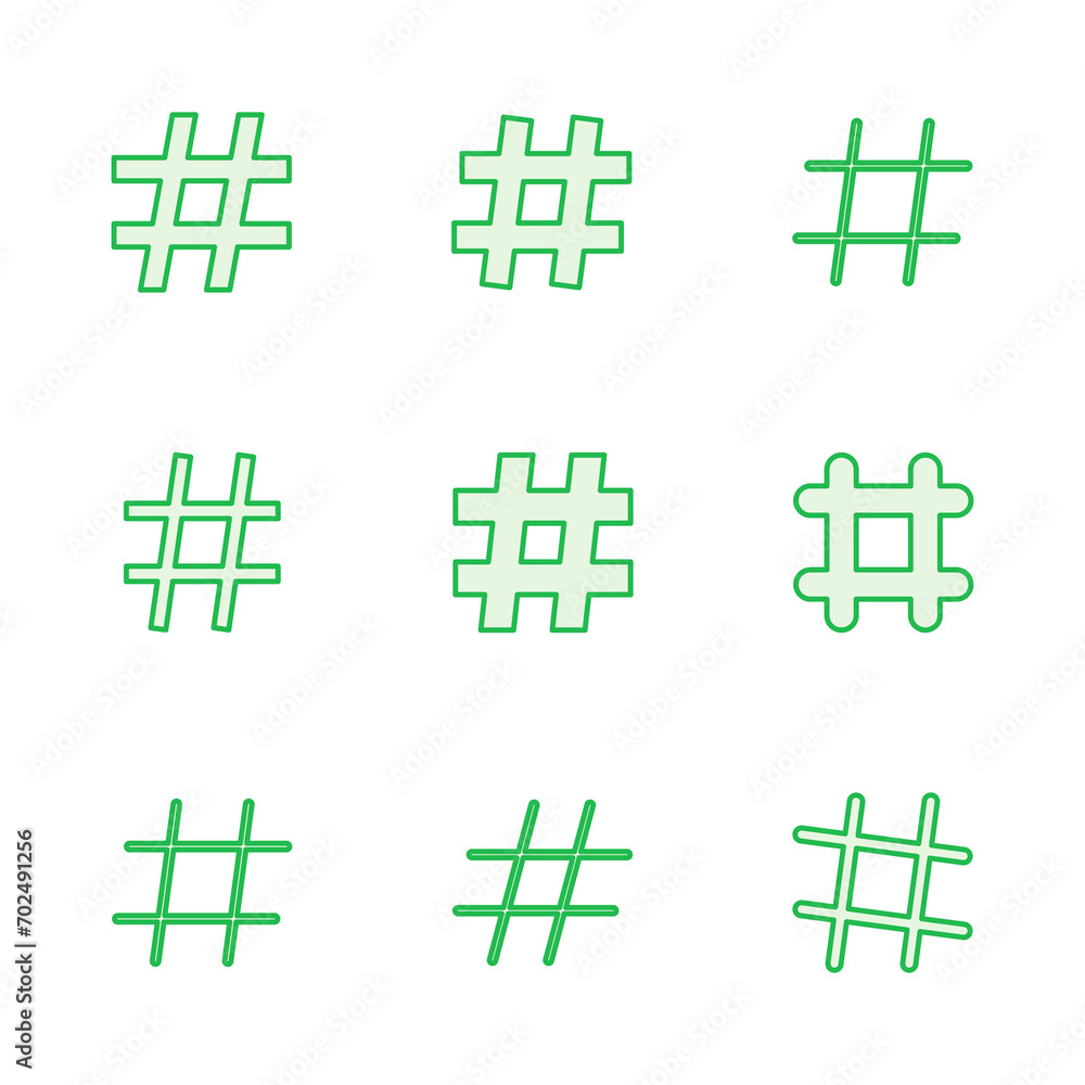 Obraz premium Hashtag icon set. hashtag symbol