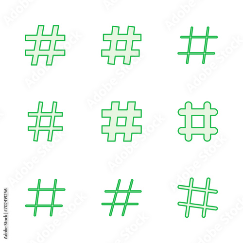 Hashtag icon set. hashtag symbol