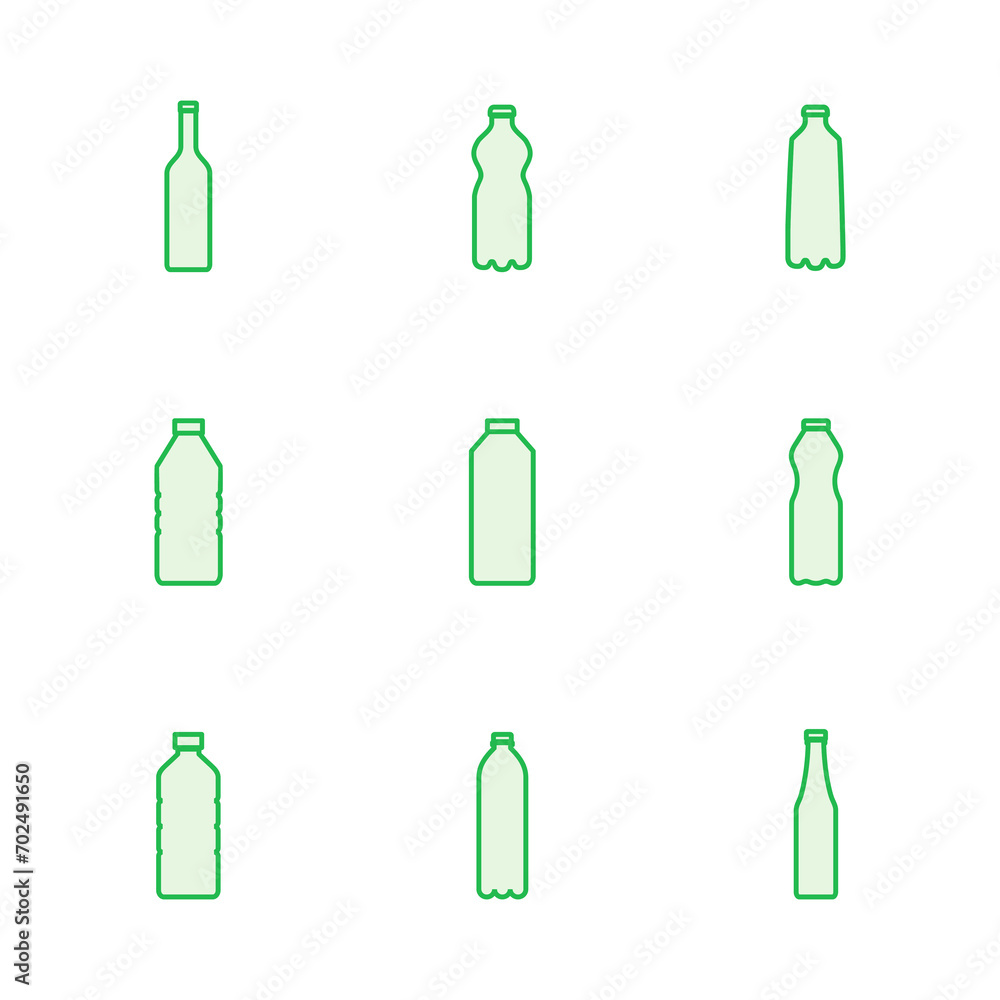 Bottle icon set. bottle vector icon Bottle icon set. bottle vector icon
