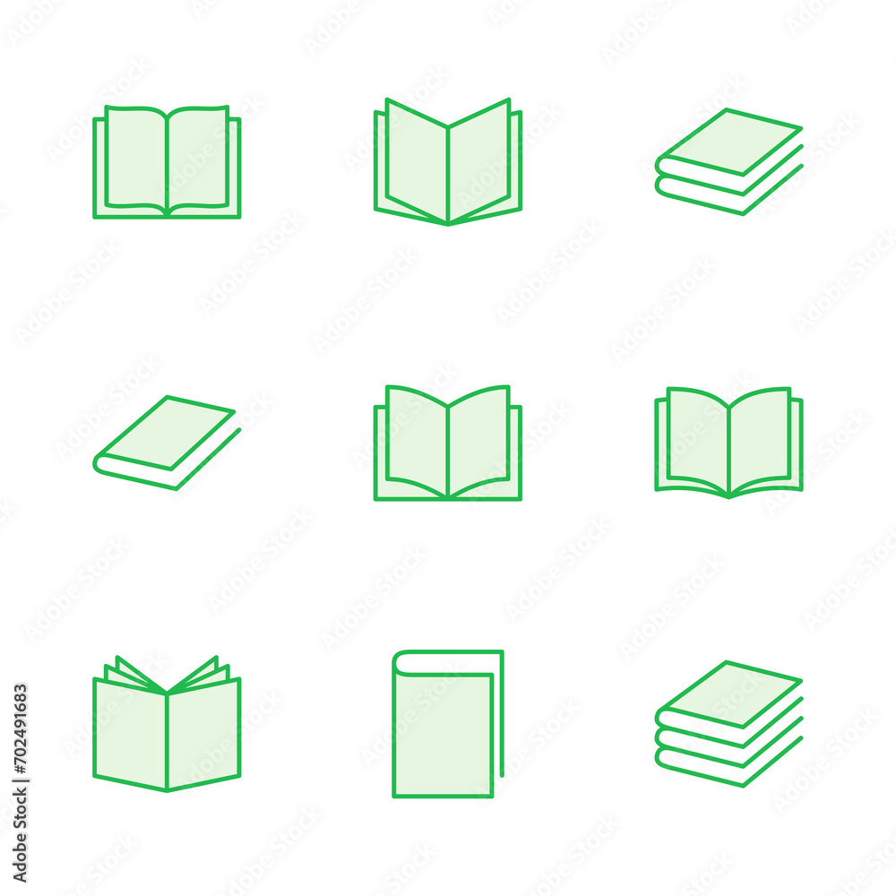 Book icon set. open book icon vector. ebook icon Book icon set. open book icon vector. ebook icon