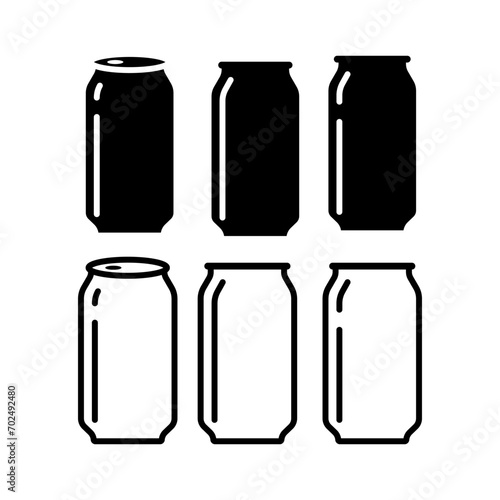 Beer, soda can icon set
