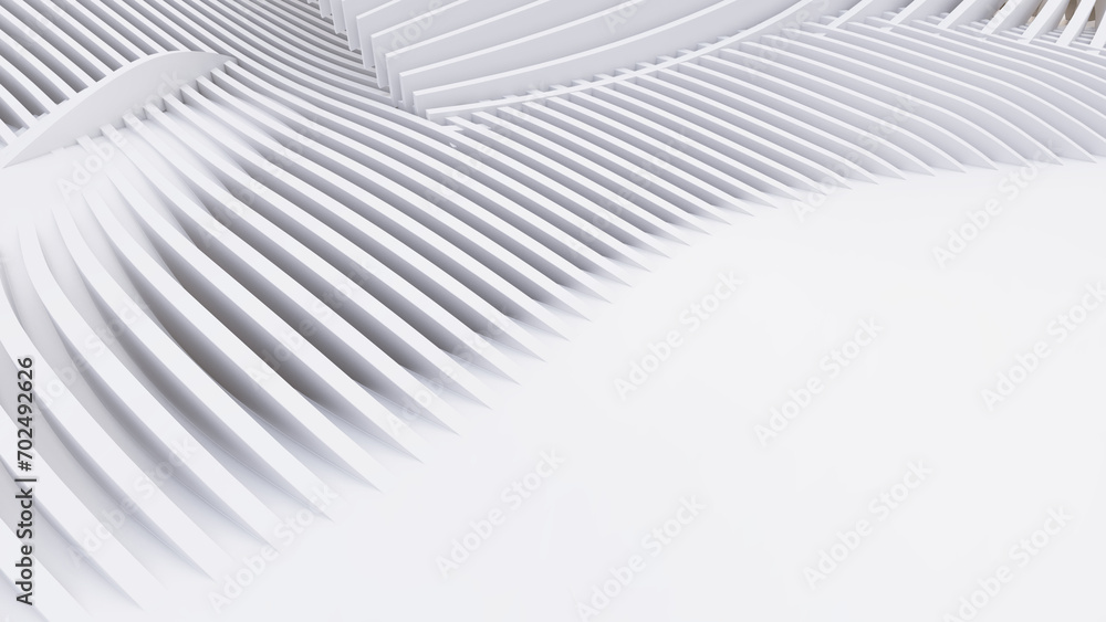 Naklejka premium Abstract Curved Shapes. White Circular Background.