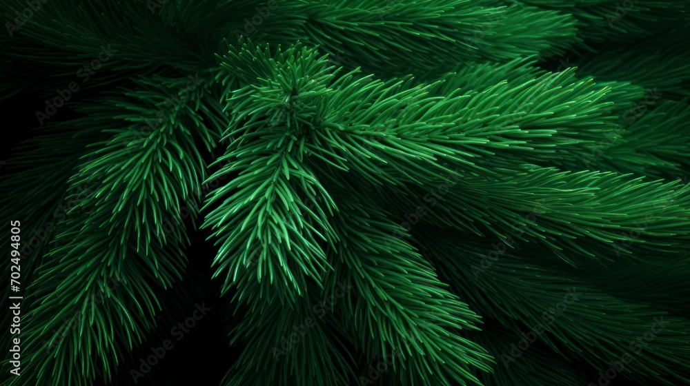 fir-tree green branches close, 4k, photorealistic --no cones, berries - generative ai