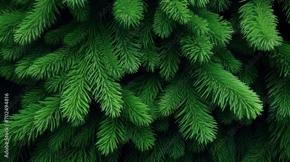 fir-tree green branches close, 4k, photorealistic --no cones, berries - generative ai