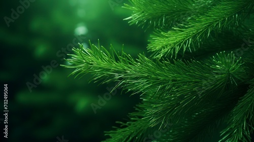 fir-tree green branches close  4k  photorealistic --no cones  berries - generative ai
