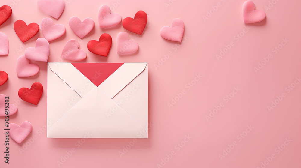 Embrace with all your heart a love letter full of paper hearts valentine's day or anniversary sen
