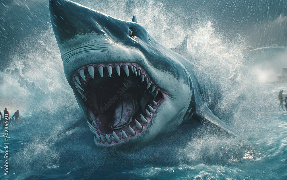 Obraz premium Megalodon attack