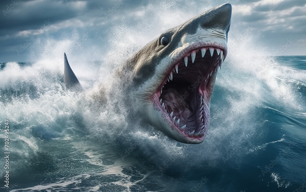 Obraz premium Megalodon attack