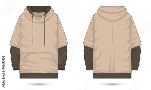 Hooded sweatshirt mockup front and back view