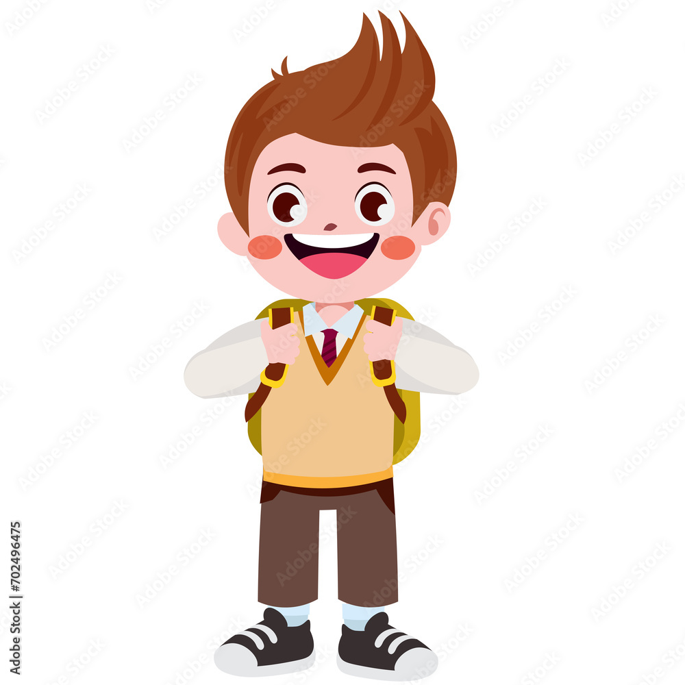 Happy cute children in school uniform