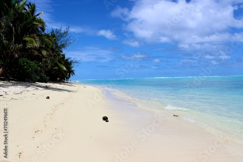 rarotonga island beach sand like paradise with shells