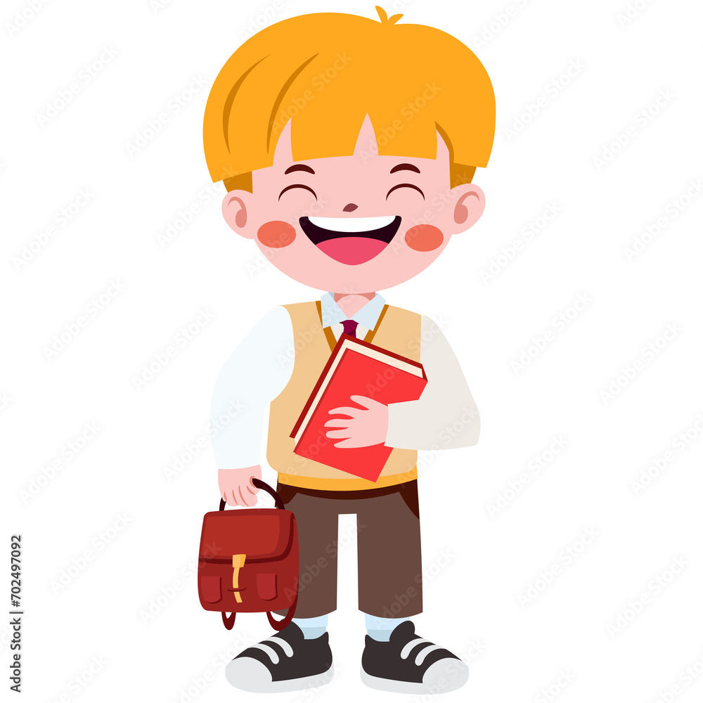Happy cute children in school uniform