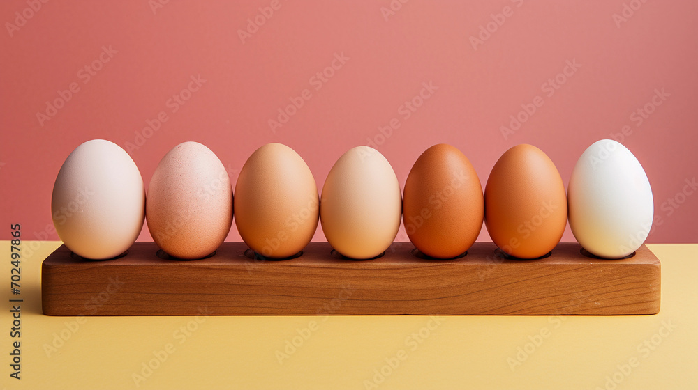 Organic Eggs on Pastel Background - A Symphony of Natural Colors and Sustainable Living Organic Eggs on Pastel Background - A Symphony of Natural Colors and Sustainable Living