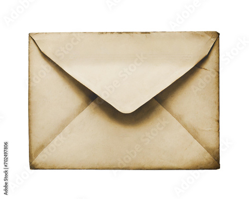 Old paper envelope isolated on transparent