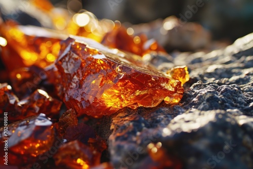 A close up view of a bunch of orange crystals. Perfect for adding a pop of color and texture to any design or project