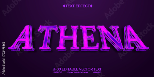 Purple Greek God Athena Editable Vector 3D Text Effect