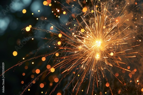 A close-up view of a firework illuminating the night sky. Perfect for celebrating special occasions and capturing the beauty of fireworks displays