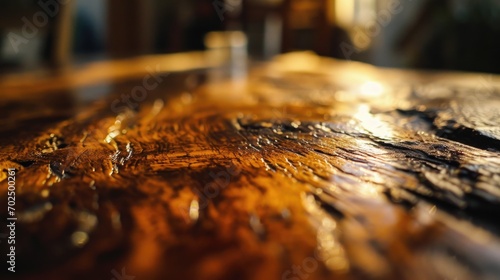 A detailed view of a wooden table top. Can be used for home decor  furniture  or DIY projects