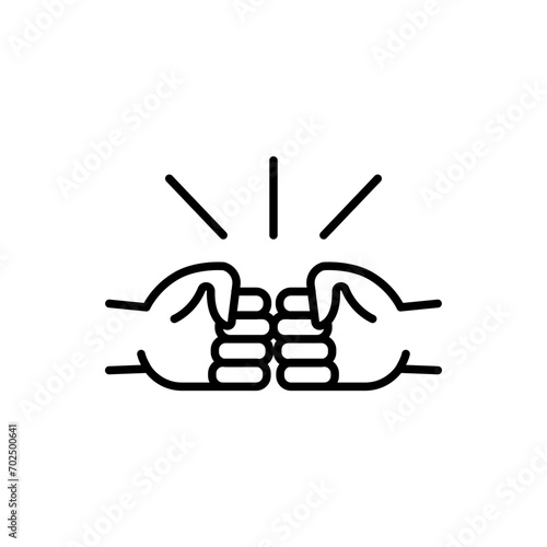 Fist bump outline icons   minimalist vector illustration  simple transparent graphic element .Isolated on white background