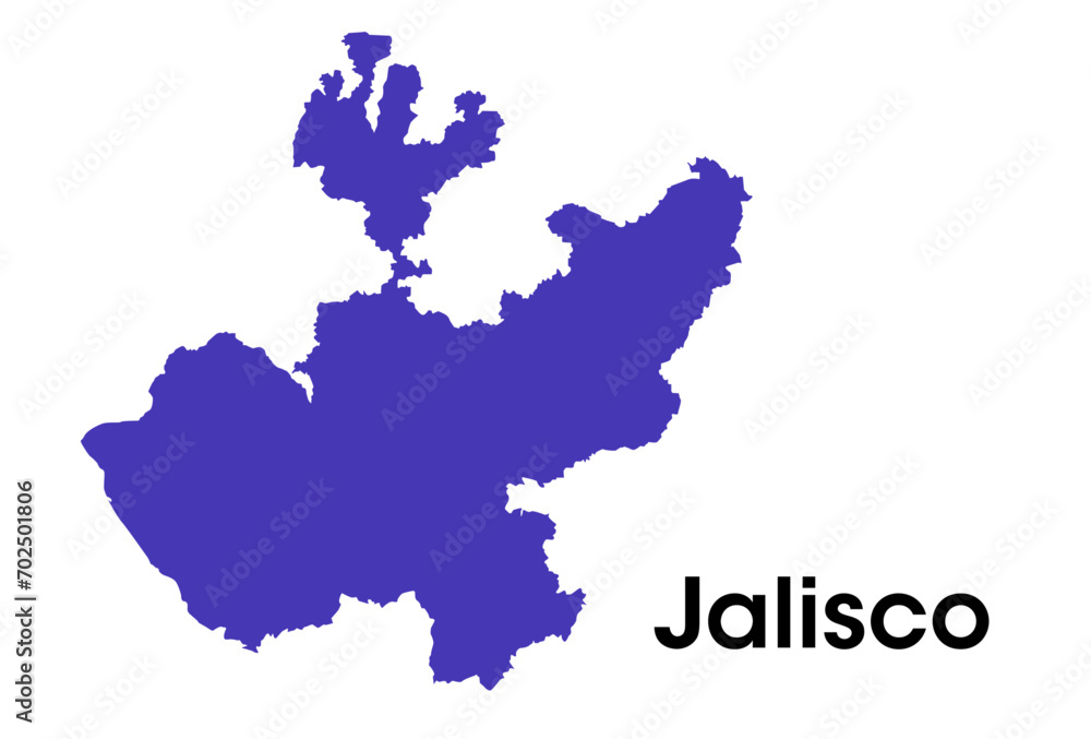 Jalisco map in Mexico