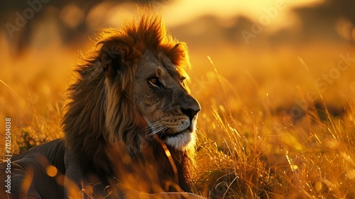 lion in the savannah