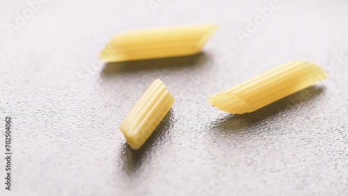 Italian pasta feathers Italian raw.