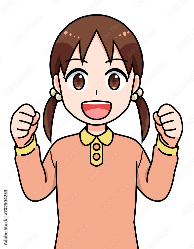 ガッツポーズの女の子 ガッツポーズの女の子